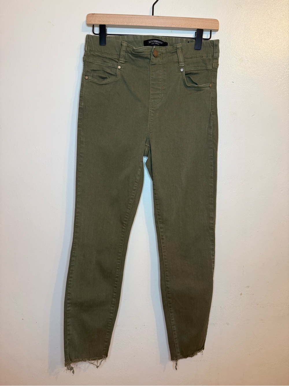 Liverpool Olive High-Rise Skinny Jeans
